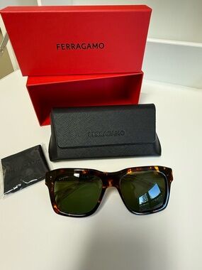 Salvatore Ferragamo Men's Sunglasses: Dark Tortoiseshell Frames, NEW